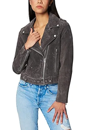 BLANK NYC Damen-Motorradjacken, Luxuskleidung, Wildleder, bequeme und stilvolle Mäntel, hohe Höhe, groß, , L
