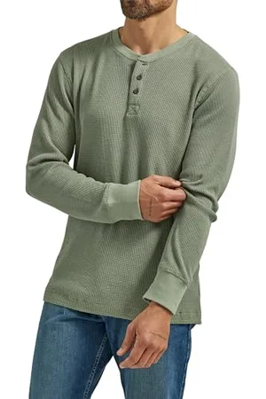 Wrangler Herren Long Sleeve Waffle Henley-Hemd, , 3X-Groß