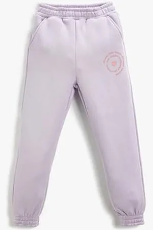 Koton Girls Basic Jogger Sweatpants Elastic Waistband Printed Detail
