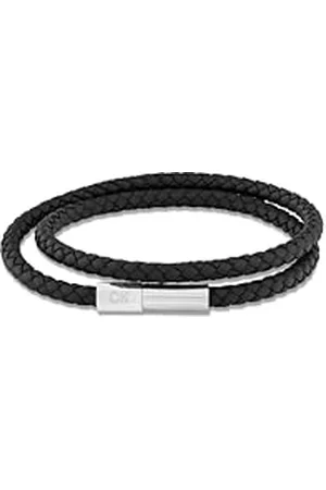 Calvin Klein Calvin Kein Klein Armband für Herren Kollektion INDUSTRIAL FACETS mit Geflochtenem Leder in Doppelschlaufe - Erhältlich aus Grün, Braun und Schwarz