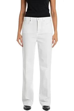 Replay Damen Jeans Melja Straight-Fit, Weiß (Natural White 100), 28W / 30L