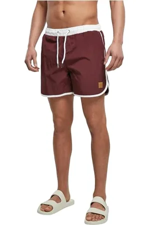 Urban classics Herren Badehose Retro Swimshorts, Retro Badehose für Männer, mit Kordelzug, , 5XL