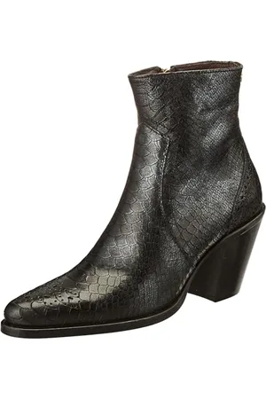 Fred de la Bretoniere Damen Blaire with Brogue Print Ankle Boot, Black, 36 EU