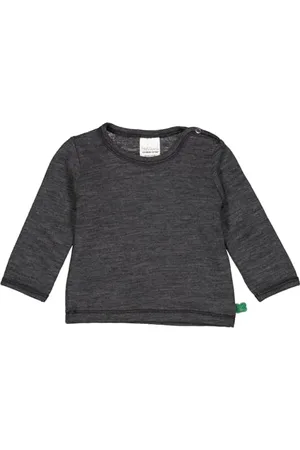 Green Cotton Unisex Wool L/S T Baby Blouse, , 86 EU
