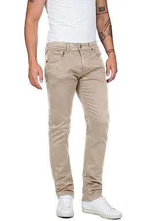 Replay Herren Jeans Grover Straight-Fit Hyperflex Colour X-Lite mit Stretch, (Beige), 29W / 34L