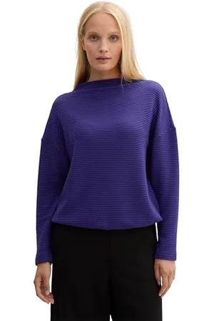 TOM TAILOR Damen Sweatshirt mit Gummizug am Saum, , M