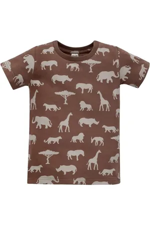 Pinókio T-Shirt Safari, 95% Cotton 5% Elastane, braun, Afrikamuster, Jungen 74-122 (86)