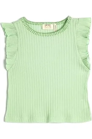 Koton Girls Tank Top Ruffle Detail Round Neck Ribbed Cotton