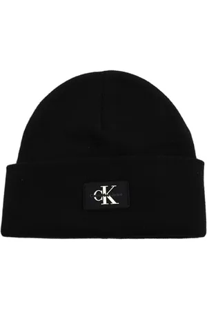 Calvin Klein Herren MONOLOGO Patch Non-Rib Beanie K50K511743 Gestrickte Mütze, , OS