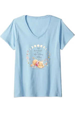Disney Winnie The Pooh Inspirational Pooh Quote Poster T-Shirt mit V-Ausschnitt