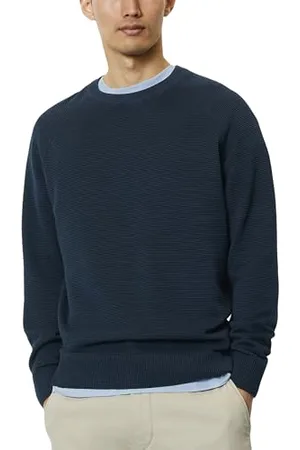 Marc O’ Polo Marc OߴPolo Herren Strickpullover aus Bio-Baumwolle Langarm, Blau (Dark Navy), M
