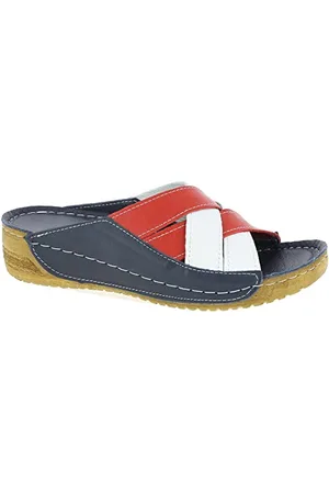 Andrea Conti Damen Pantolette, d.blau/weiß/Chili, 41 EU