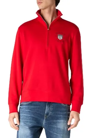 GANT Herren Print Half Zip Sweatshirt, , XXL