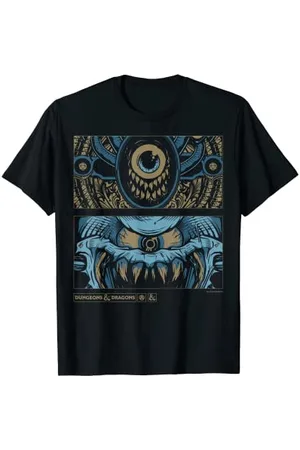 Dungeons & Dragons T-Shirt Beholder Panels S Klassische Passform Unisex Erwachsenen Halbarm Crew-Ausschnitt Klassisch Grafik Imported 100% Polyester