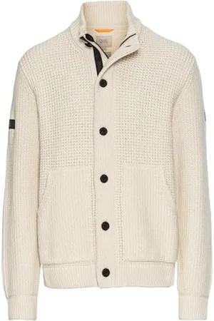 Camel Active Herren Strickjacke mit verstecktem Reißverschluss Menswear-XXL