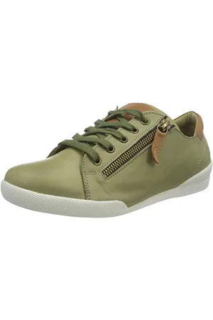 Andrea Conti Damen 0347839 Sneaker, Khaki/Brandy, 38 EU