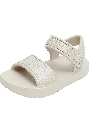FitFlop Jungen Unisex Kinder Kids Iqushion Sandal with Backstrap Solid Flipflop, Silver, 28 EU