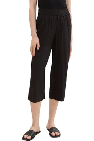 TOM TAILOR Damen Culotte Hosemit Muster , deep black, 44/26