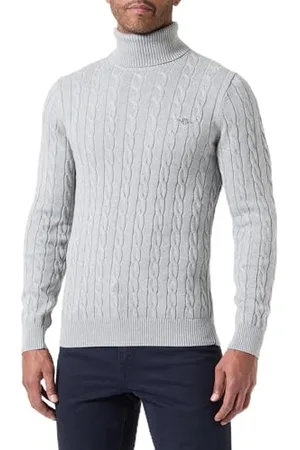 GANT Herren Cotton Cable Turtle Neck Pullover, , XXL