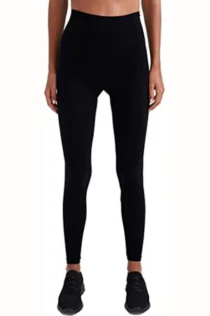 DeFacto High Waist Leggings für Damen - Sport Tights für Damen Sporthose Black,S