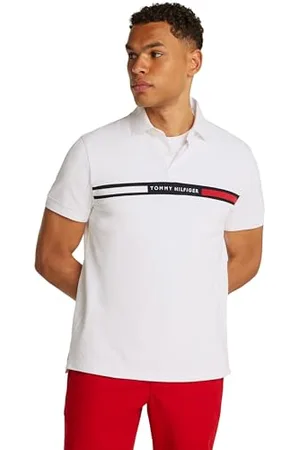 Tommy Hilfiger Herren Poloshirt Kurzarm Chest Insert Regular Fit, Weiß (White), 3XL