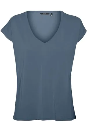 VERO MODA Damen VMFILLI SS V-Neck Tee GA Curve Top, , Medium