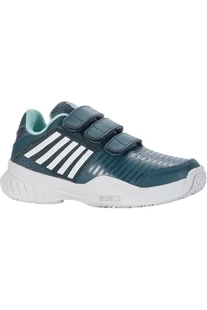K-Swiss Performance Court Express Strap Omni Tennis Shoe, Indian Teal/White/Aqua Splash, 29.5 EU