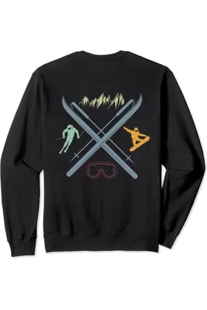 NextLevel Merch Backprint Ski und Snowboard Symbole Wintersport Liebhaber Sweatshirt