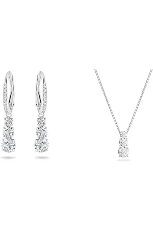 Swarovski Attract Trilogy Ohrringe, , Rhodiniert & Attract Trilogy Anhänger, Rund, , Rhodiniert