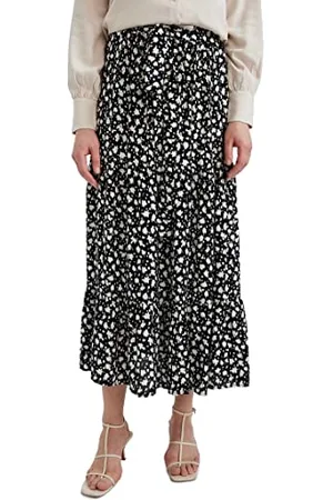 DeFacto Damen Z3405AZ Skirt, Black, 42