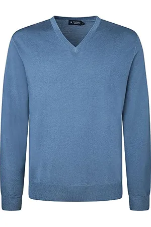 Hackett Herren GMD Merino Silk V NCK Pullover, Blue ( Blue), XXL