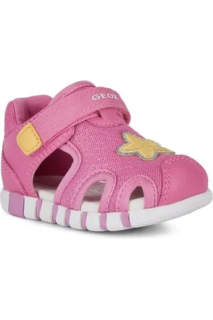Geox Baby-Mädchen B IUPIDOO GIR Sandal, DK PINK/YELLOW, 19 EU
