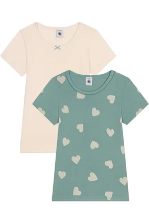 Petit Bateau Mädchen A0A3T T-Shirt, , 2 Jahre (2er Pack)