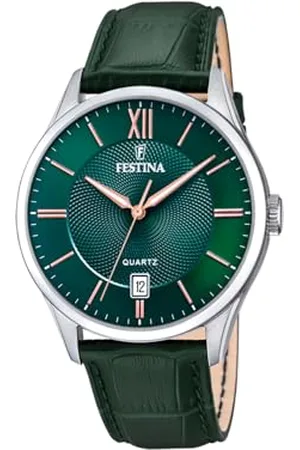 Festina Herren Analog Quarz Uhr mit Leder Armband F20426/7