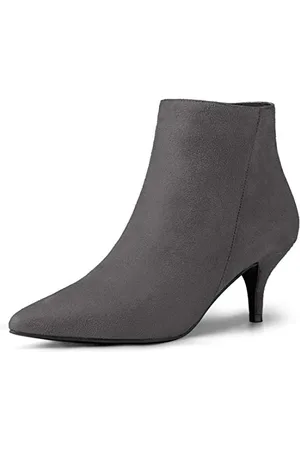 Allegra K Damen Stiefeletten mit spitzer Zehe und Reißverschluss mit Kätzchenabsatz 38