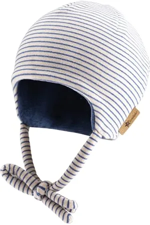 Sterntaler Beanie gestreift aus Microfleece - Baby und Kinder Mütze mit angeschnittenen Ohrenklappen und Bindeband - gefüttert mit Baumwollfleece - , 41