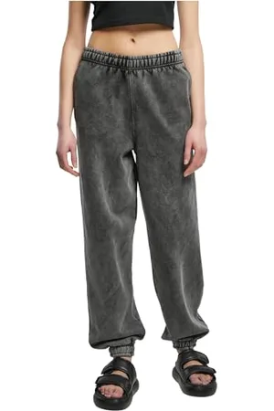 Urban classics Damen TB6035-Ladies High Waist Stone Washed Sweat Pants Hose, Black, S
