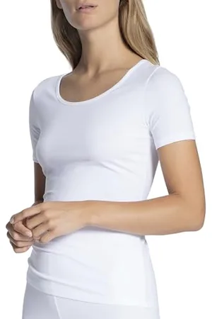 Calida Natural Comfort T-Shirt Damen, Rundhalsausschnitt, aus hochwertiger Baumwolle, mit natürlichem Glanz und glattem Griff