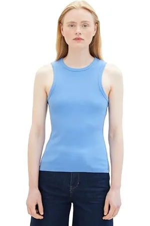 TOM TAILOR Damen Basic Top mit Rippstruktur, , L