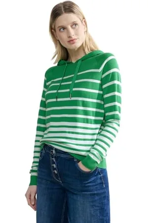 CECIL Strickpullover Hoodie Gestreift