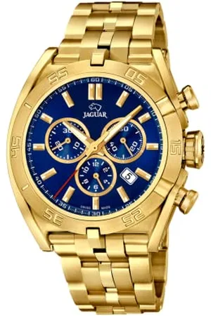 Jaguar Executive Herren-Armbanduhr, Modell J853/3, 45,8 mm, blaues Gehäuse mit plattiertem Stahlband