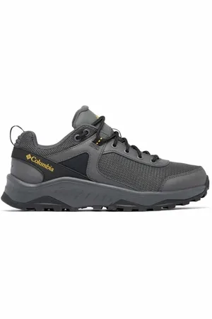 Columbia Trailstorm Ascend Waterproof, wasserdichte Trekking- und Wanderschuhe mit niedrigem Bund, Dark Grey/Golden Yellow