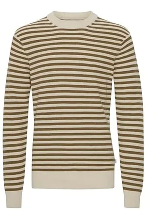Casual Friday Herren CFKarl Striped Crew Neck Linen Mix Knit Pullover, , M