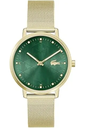 Lacoste Analog Quarzuhr für Damen Kollektion CROCORIGIN mit Goldfarben Edelstahlarmband - 2001356
