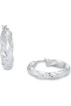Amor Creolen 925 Sterling Damen Ohrschmuck, 2,2 cm, , Kommt in Schmuck Geschenk Box, 2017275