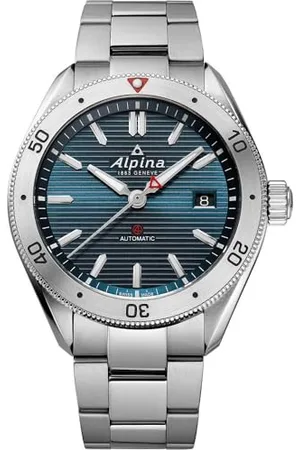 Alpina Herren Analog Quarz Uhr mit Edelstahl Armband mid-39663