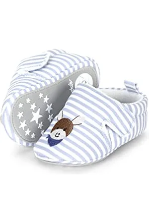 Sterntaler Baby Jungen Krabbelschuhe Baby Babykrabbelschuh Emmi - Krabbelschuhe Baby - mit rutschfester Sternensohle - bleu, 21/22