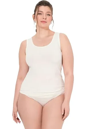 Ulla Popken Damen große Größen Übergrößen Plus Size Tanktop, Rundhals, ärmellos, Modalmischung