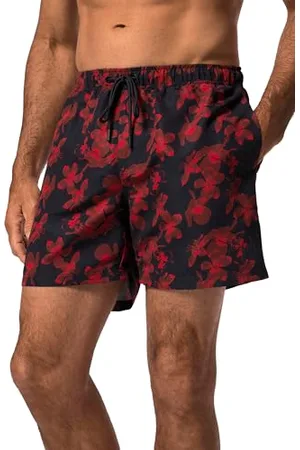 JP 1880 Herren Badeshorts, Elastikbund, AOP Floral Badehose, , 7XL