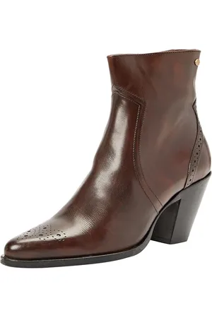 Fred de la Bretoniere Damen Blaire with Brogue Print Ankle Boot, Dark Brown, 39 EU